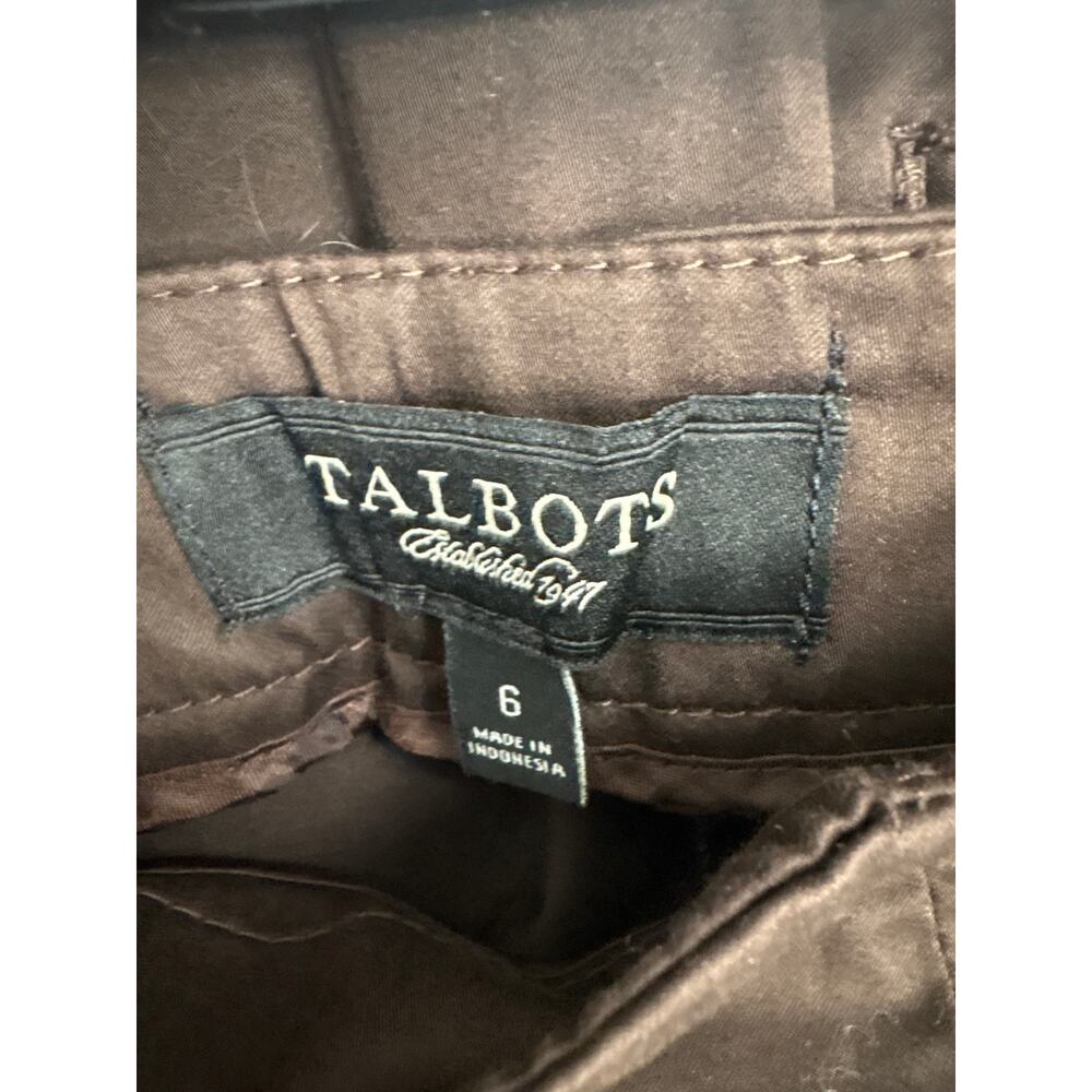 Talbots Dark Brown Straight Leg Dress Pants Sz 6 - Picture 3 of 3